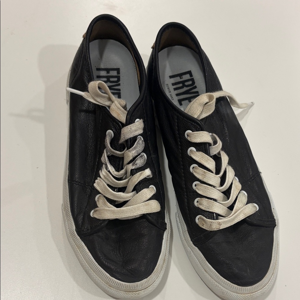 Frye Gia  Low Black Leather Sneakers for Women